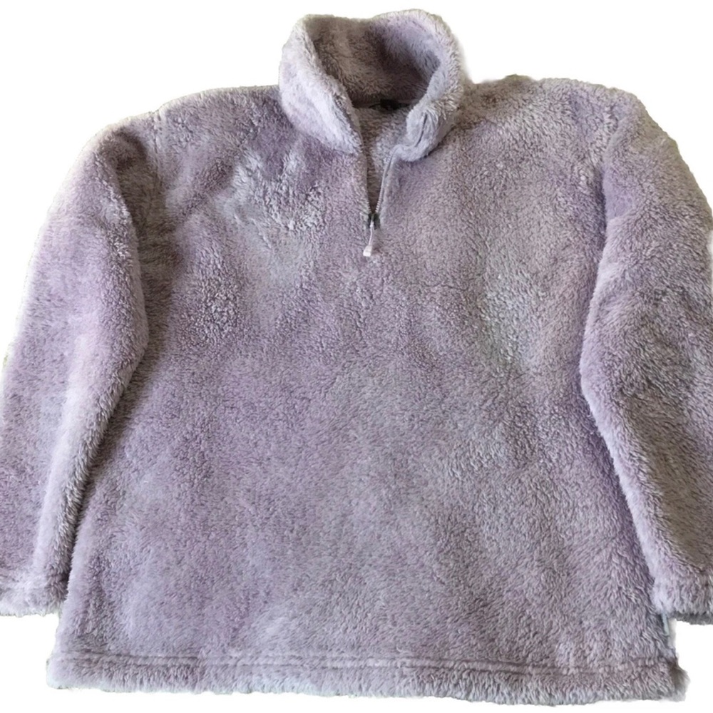 EDDIE BAUER Womens size M 1/4 ZIP PURPLE FLEECE SHEPRA